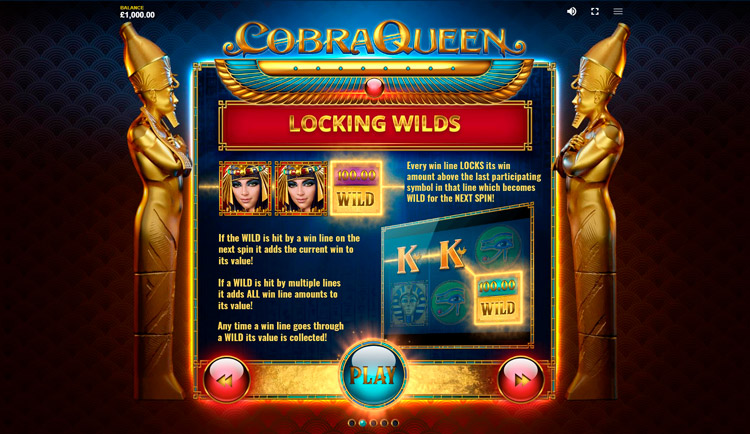 Бонусы и их особенности Cobra Queen