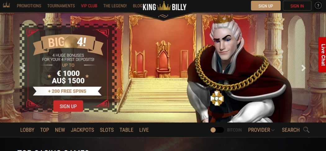 Обзор личного кабинета King Billy