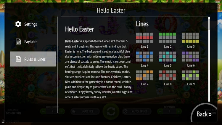 Техническая часть игрового слота Hello Easter