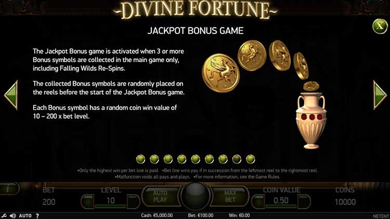 Бонусы слота Divine Fortune