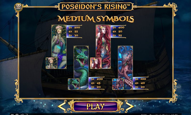 Символы слота Poseidon's Rising